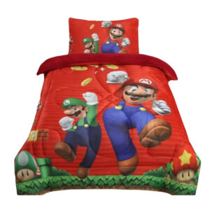 Acolchado Infantil Mario Bros Corderito Y Piel De Durazno