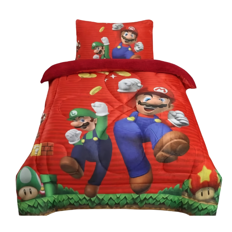 Acolchado Infantil Mario Bros Corderito Y Piel De Durazno