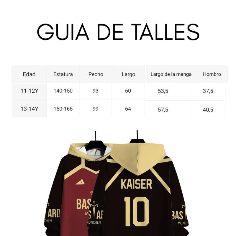 Canguro BlueLock Kaiser Bastard con Capucha Felpa Ligero - Imagen 3