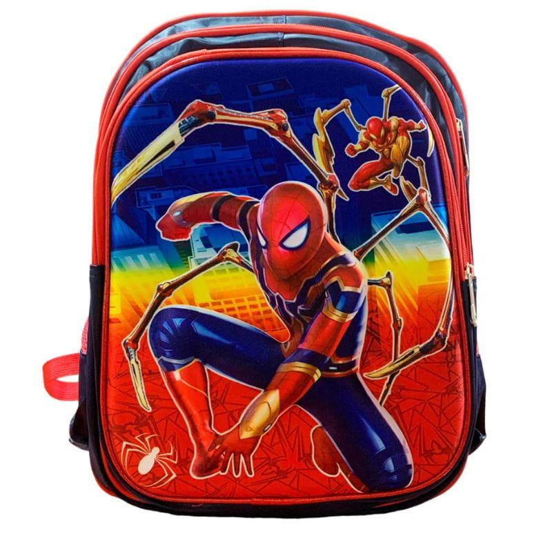 Mochila 3d Escolar Tres Cierres Hombre Araña Spiderman
