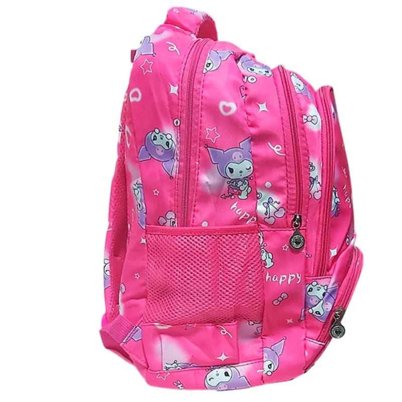 Mochila premium Kuromi rosa lateral2