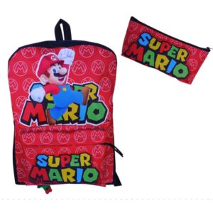 Kit Mochila Y Cartuchera Super Mario Lona Premium