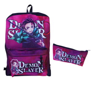 Kit Mochila Y Cartuchera Tanjiro - Demon Slayer Lona Premium
