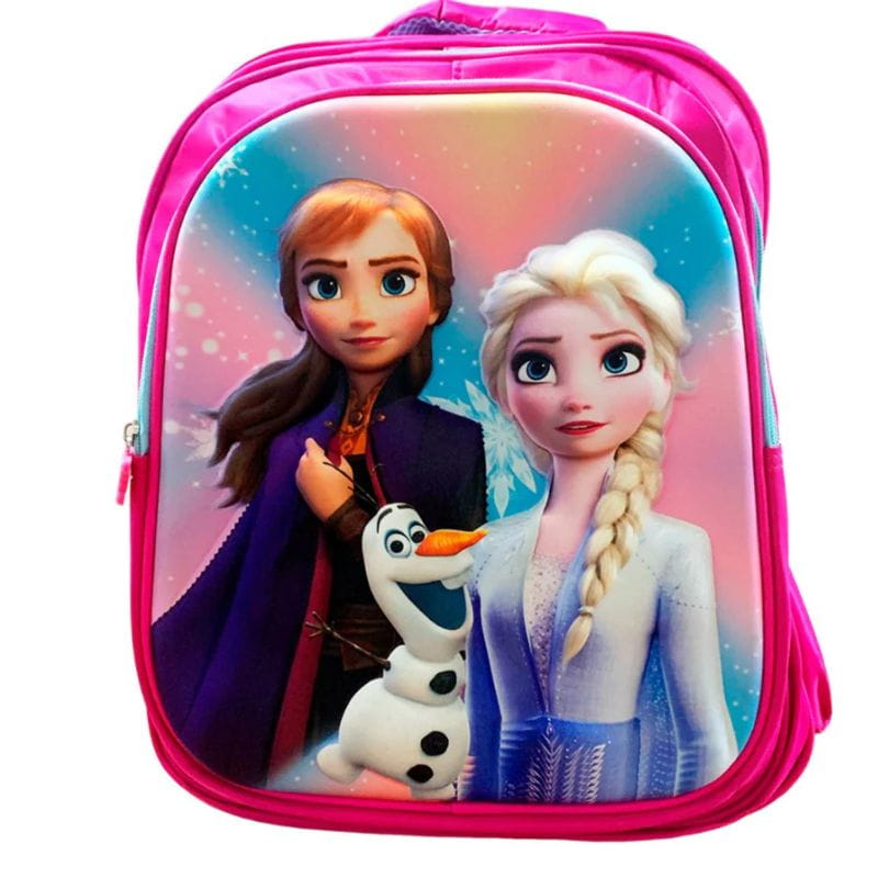 Mochila 3d Escolar Tres Cierres Frozen Elsa y Anna