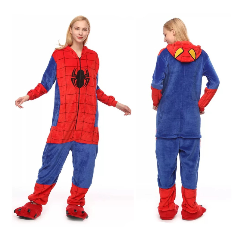 Pijama Entero Kigurumi Spiderman Hombre Araña Adultos El Regalo Perfecto