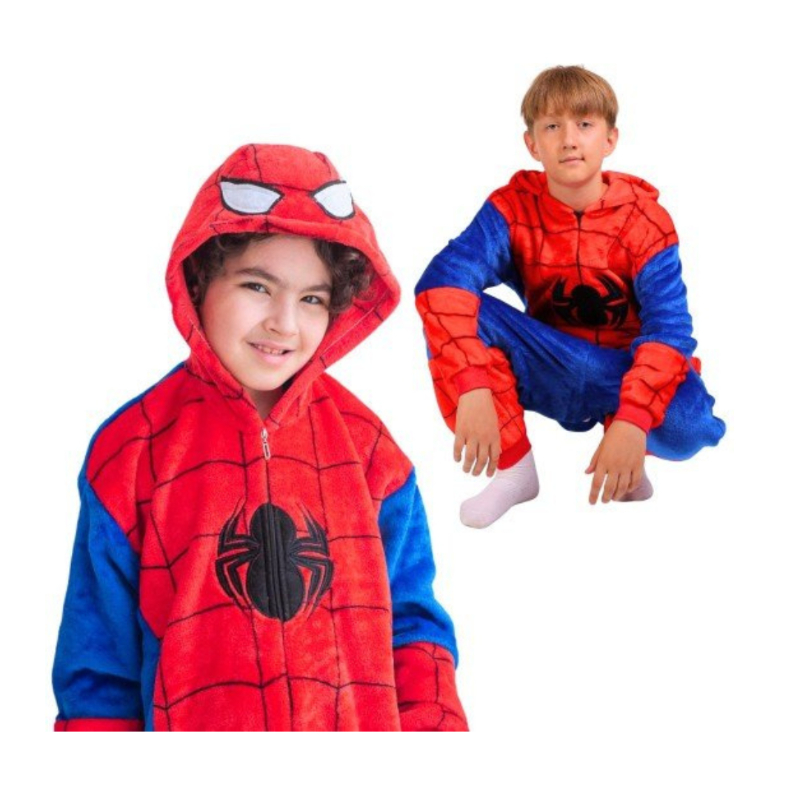 Pijama Entero Kigurumi Spiderman Hombre Araña Niños Polar El Regalo Perfecto
