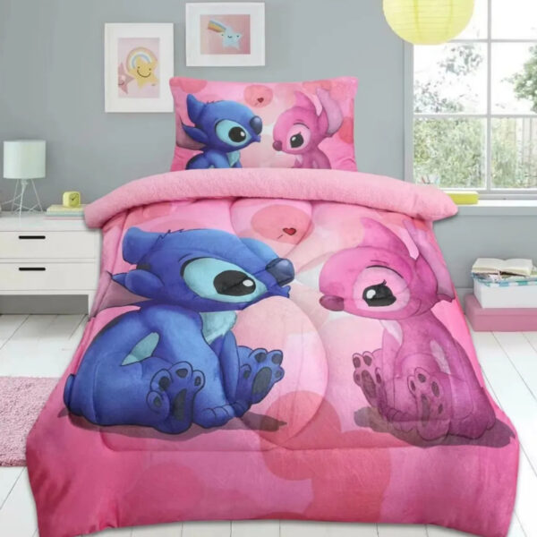 Acolchado Ángel Y Stitch Infantil Corderito Piel De Durazno