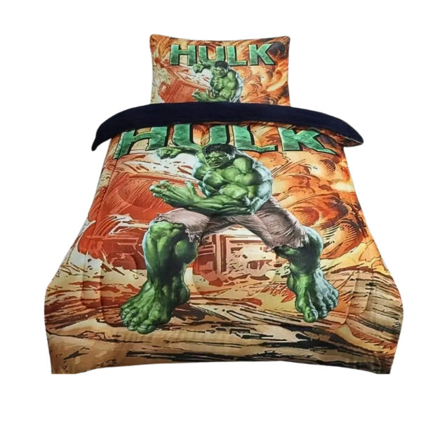 acolchado hulk 1 plaza piel de durazno y corderito
