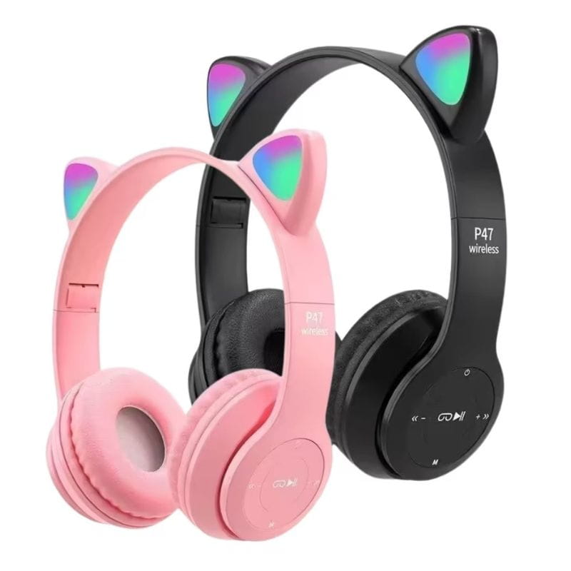auriculares bluetooth inalámbricos con orejitas y luces