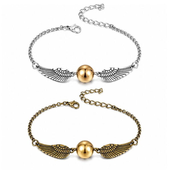 pulsera harry potter snitch dorada o plateada joyería de fantasía