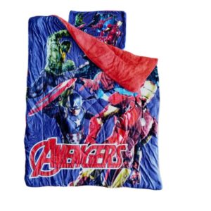 acolchado avengers corderito piel durazno + funda almohada