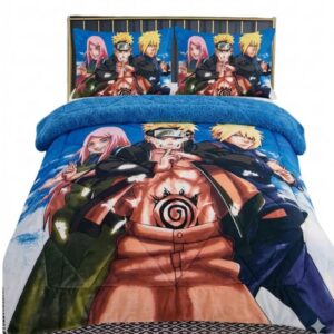 acolchado naruto corderito con funda de almohada 1 plaza