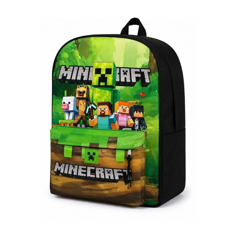 mochila escolar minecraft reforzada compartimento notebook